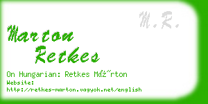 marton retkes business card